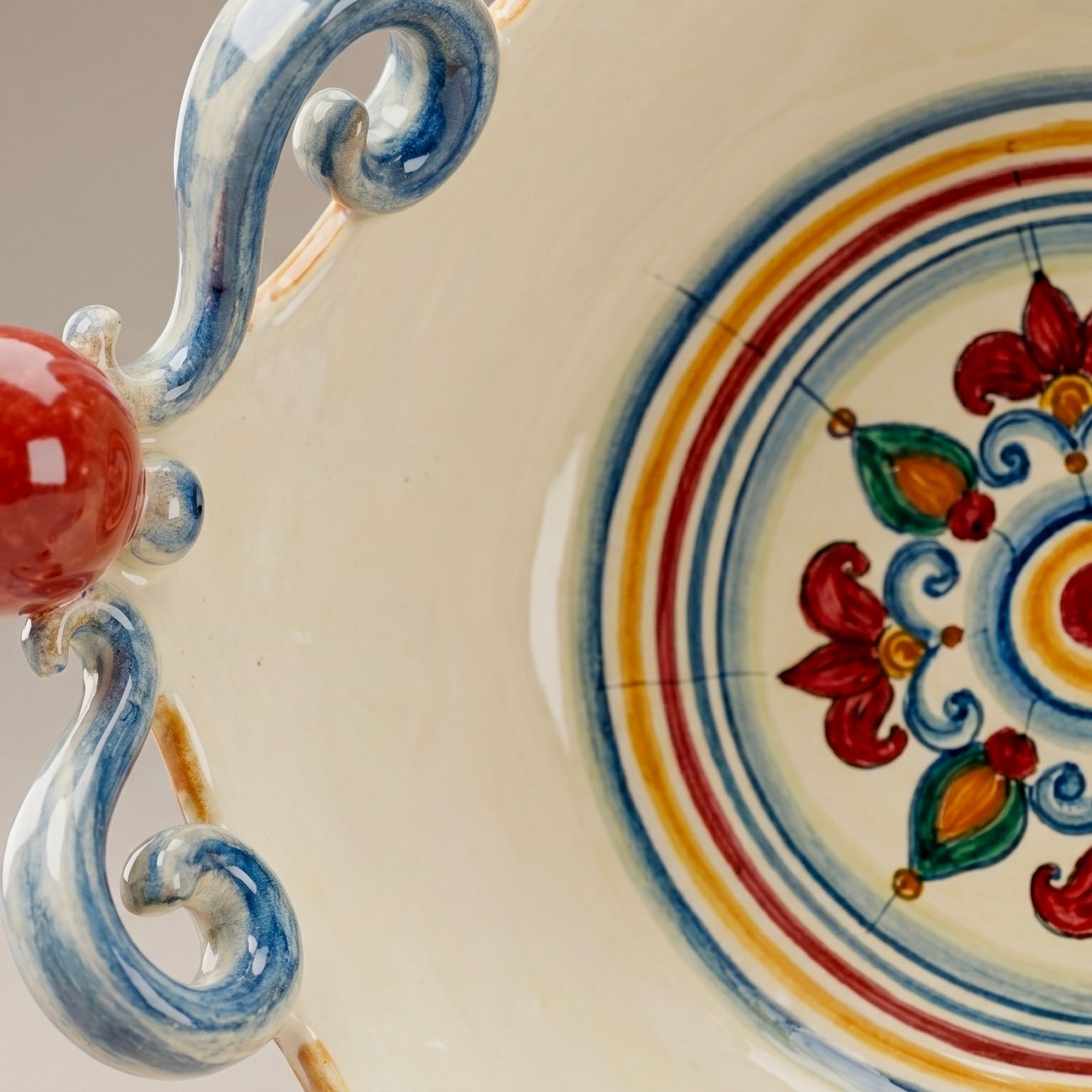 Centrotavola Pallina in Ceramica di Caltagirone Ø 25/30 cm — Decoro Sicily