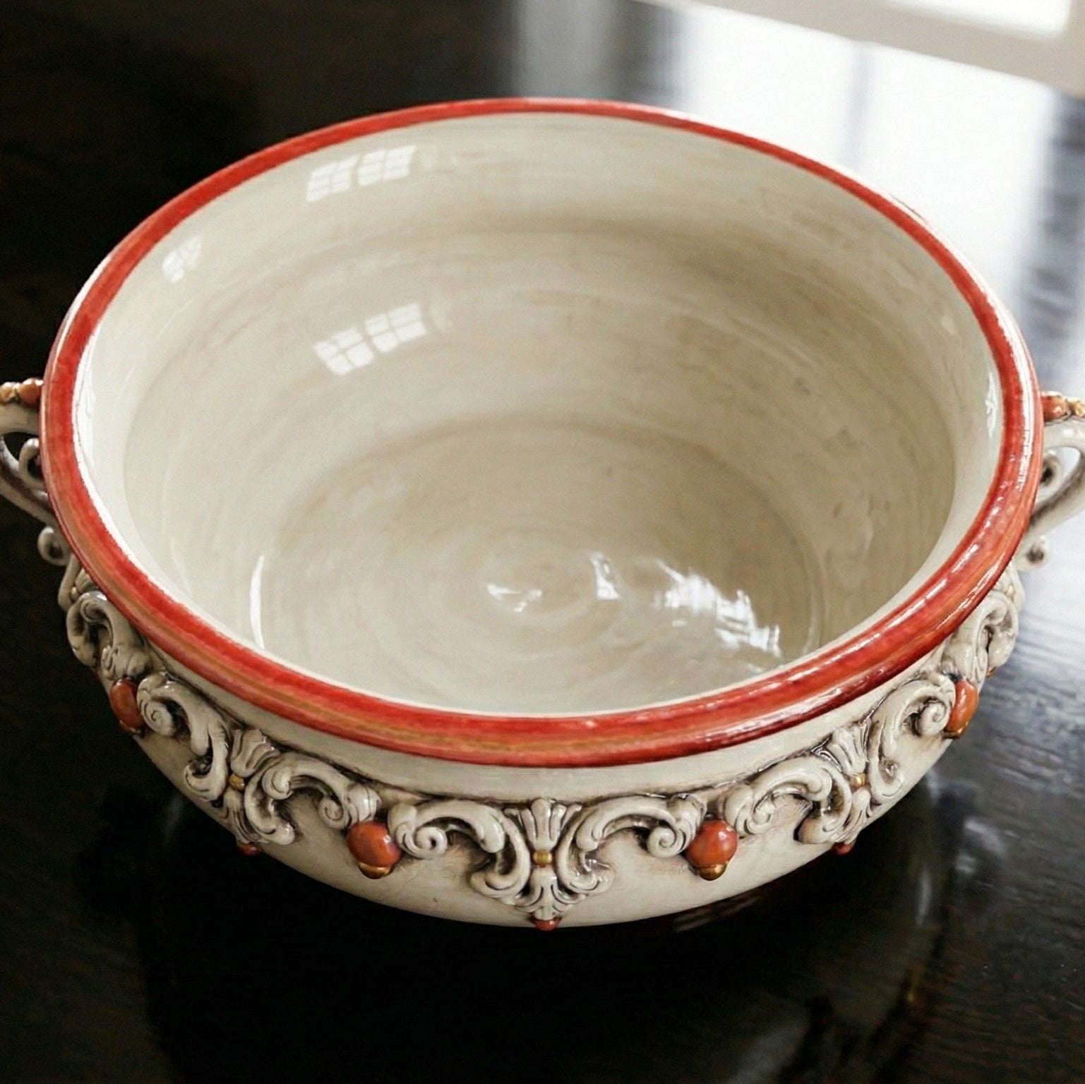 Centrotavola in Ceramica di Caltagirone Ø 30/40 cm - Madreperla Oro e Lustri