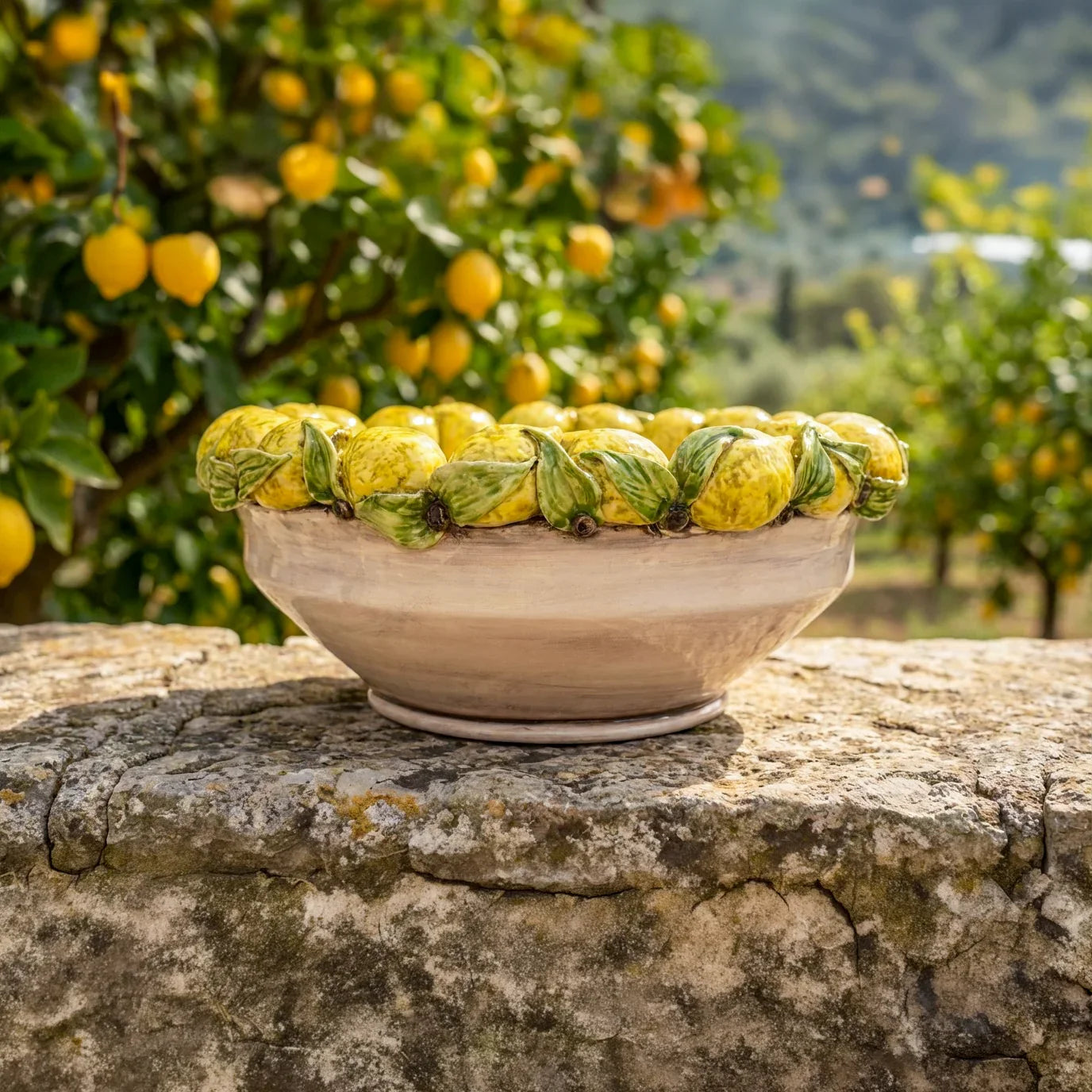 Centrotavola con Limoni Siciliani Ø 38 madreperla colorato