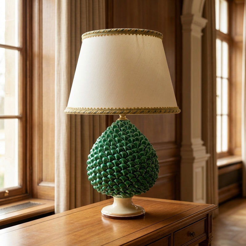 Lume Pigna in Ceramica di Caltagirone — Blu e Arancio