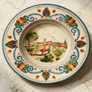 Piatto Cappello Prete in Ceramica di Caltagirone — Con Paesaggio Etna, Decoro Sicily