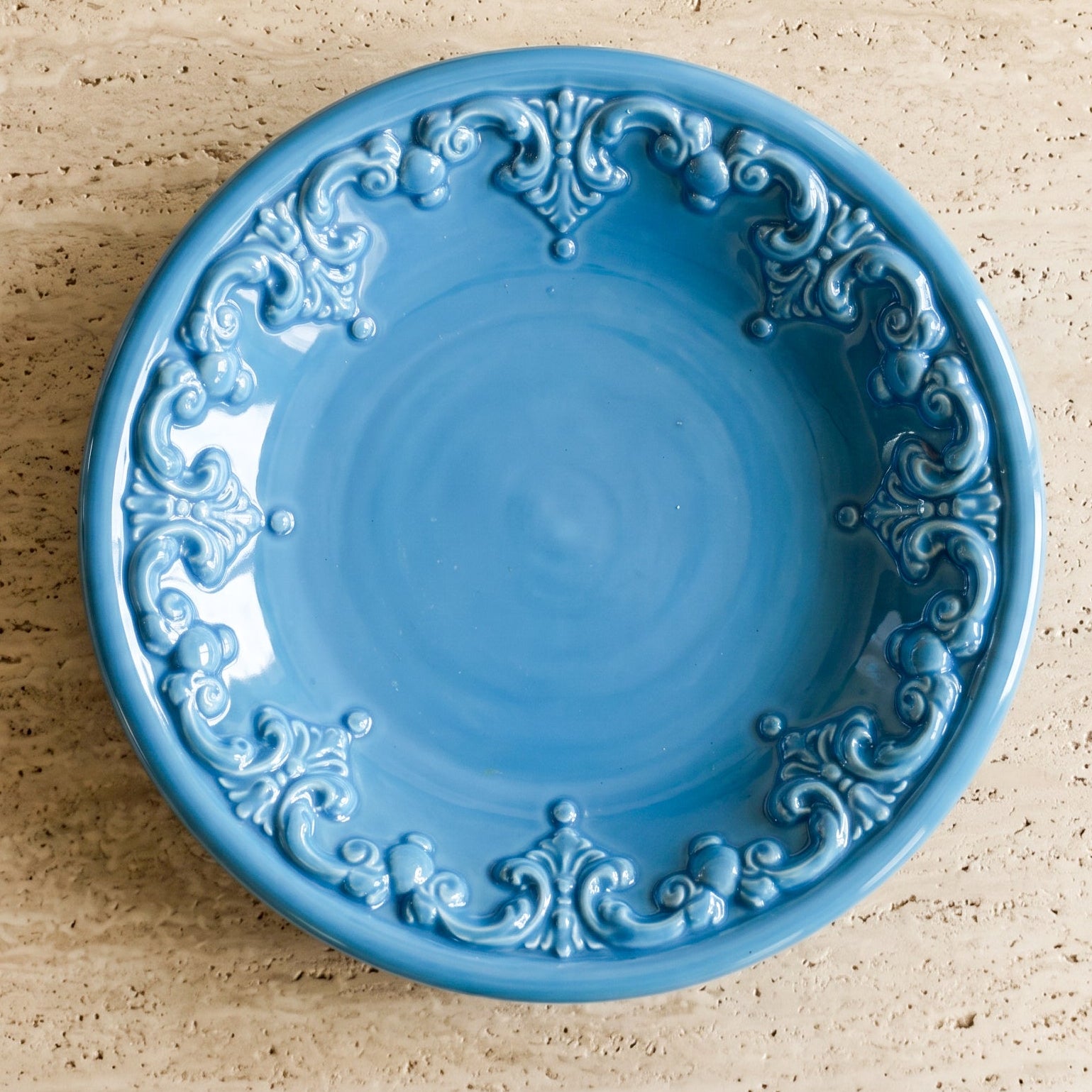 Piatto Svuota Tasche in Ceramica di Caltagirone Ø 30 cm - Plastico Sofia, Turchese
