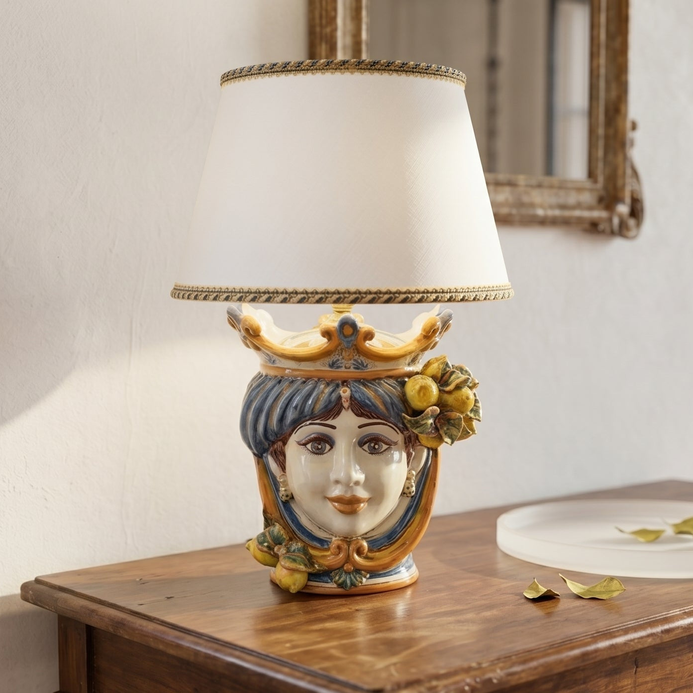 Lume a Testa h 55 limoni blu e arancio femmina