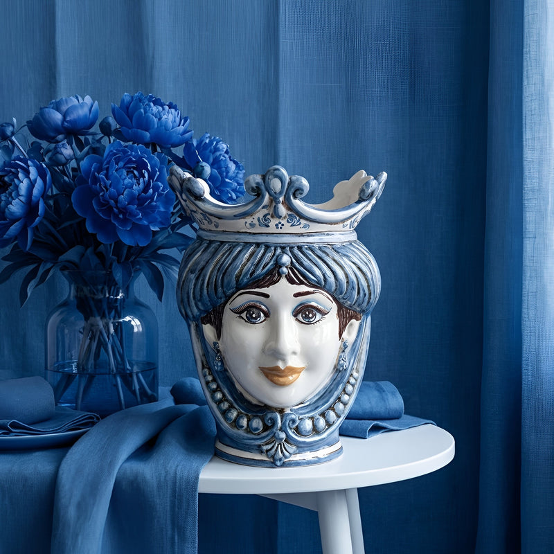 Testa h 25 c/perline mono blu femmina