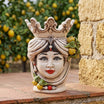 Testa di Moro con Limoni h 40 cm - Donna, Madreperla Colorato | Ceramica Caltagirone