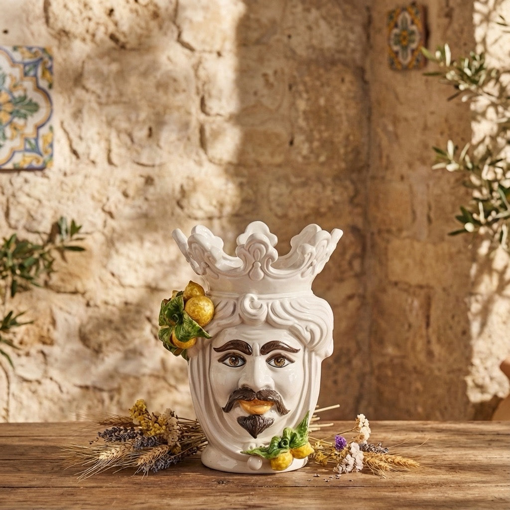 Testa di Moro h 40 cm White and Lemon Uomo