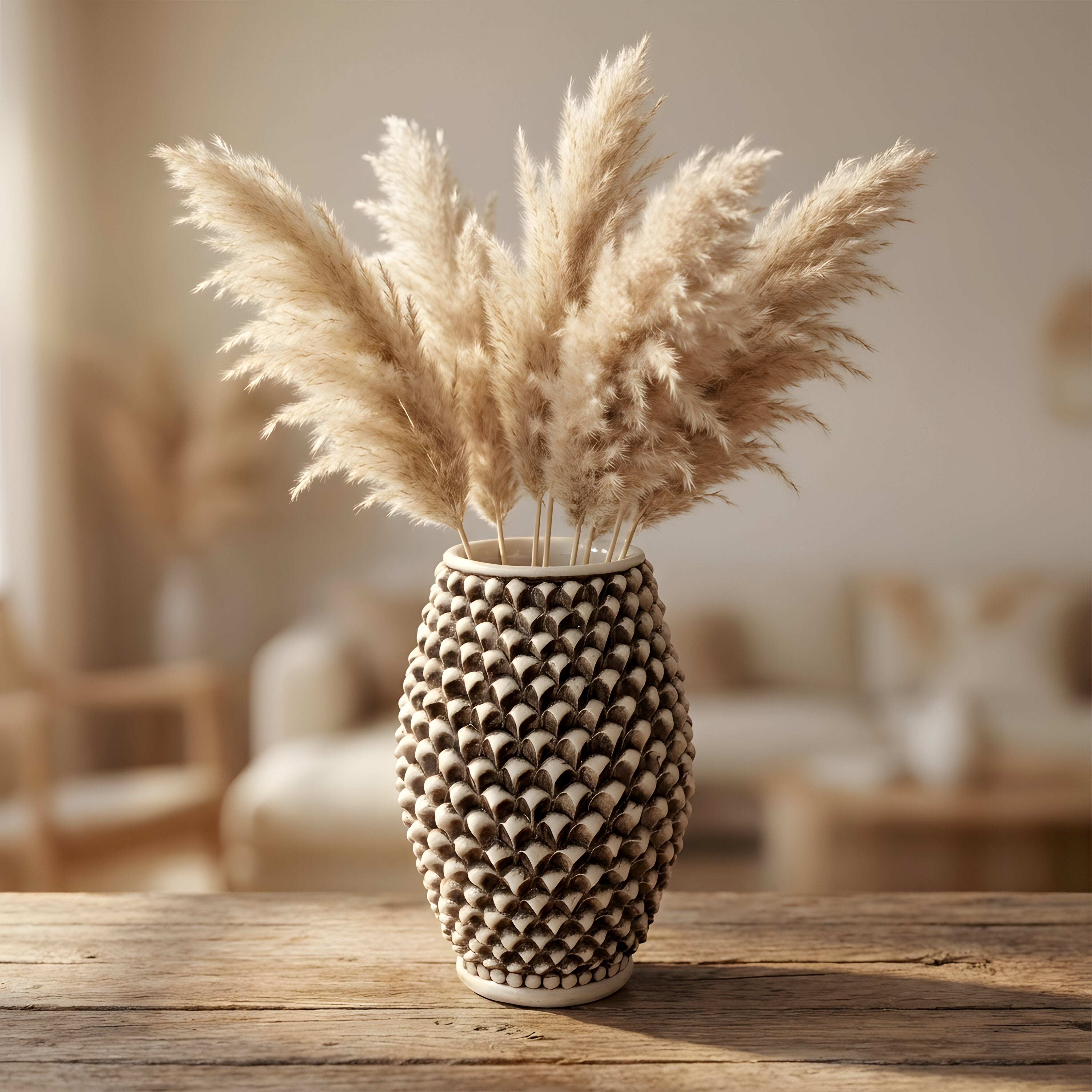 Vaso pigna di Caltagirone madreperla antichizzato modellata a mano