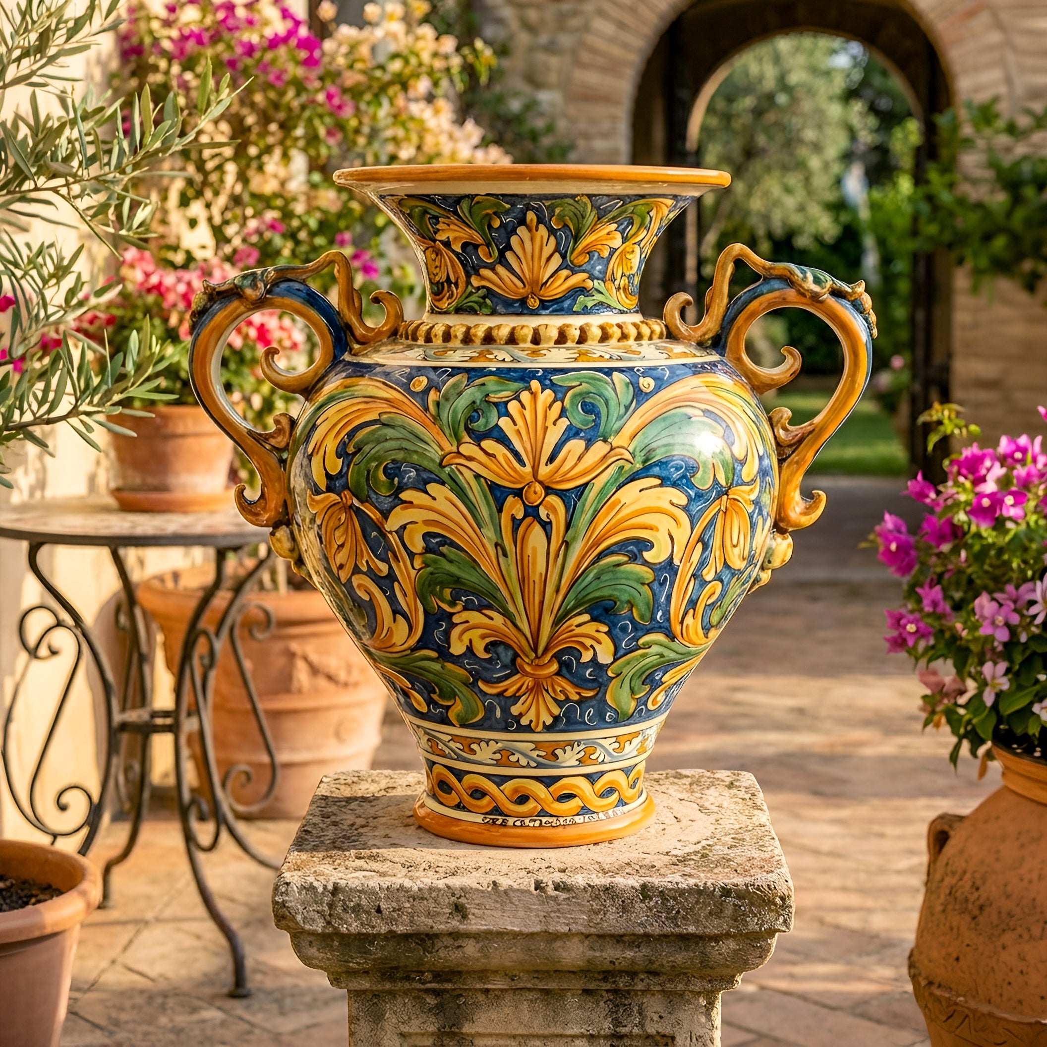 Vaso Anfora H 40 Ornato Calatino - Ceramiche di Caltagirone Sofia