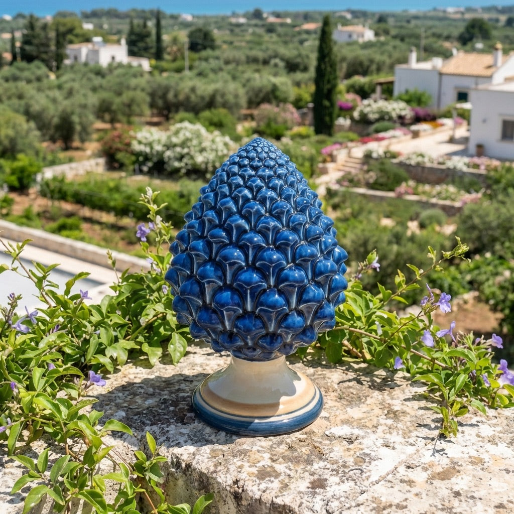 Pigna semilavorata altezza 15/35 Blu e Arancio