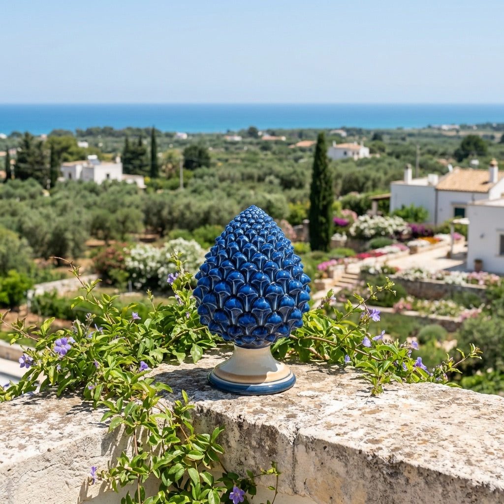 Pigna semilavorata altezza 15/35 Blu e Arancio