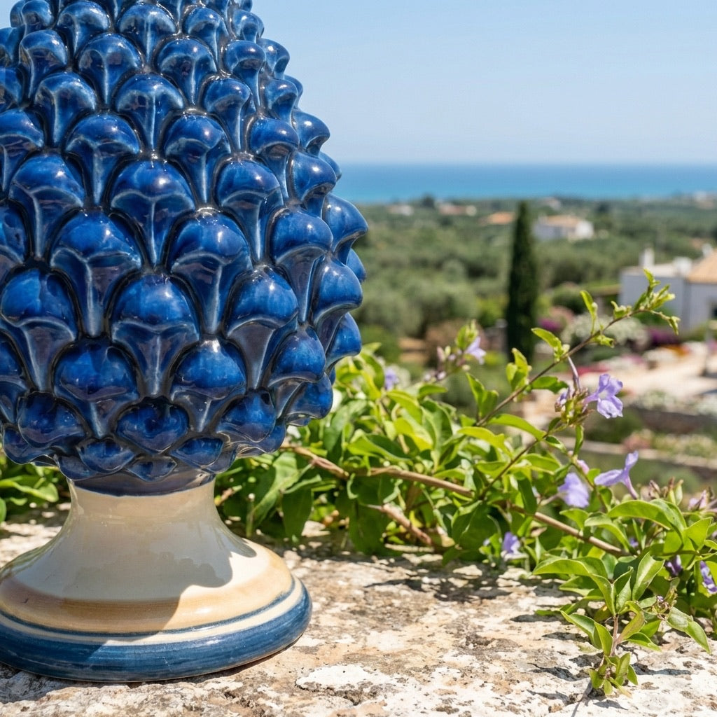 Pigna semilavorata altezza 15/35 Blu e Arancio