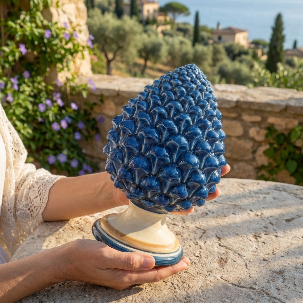 Pigna semilavorata altezza 15/35 Blu e Arancio