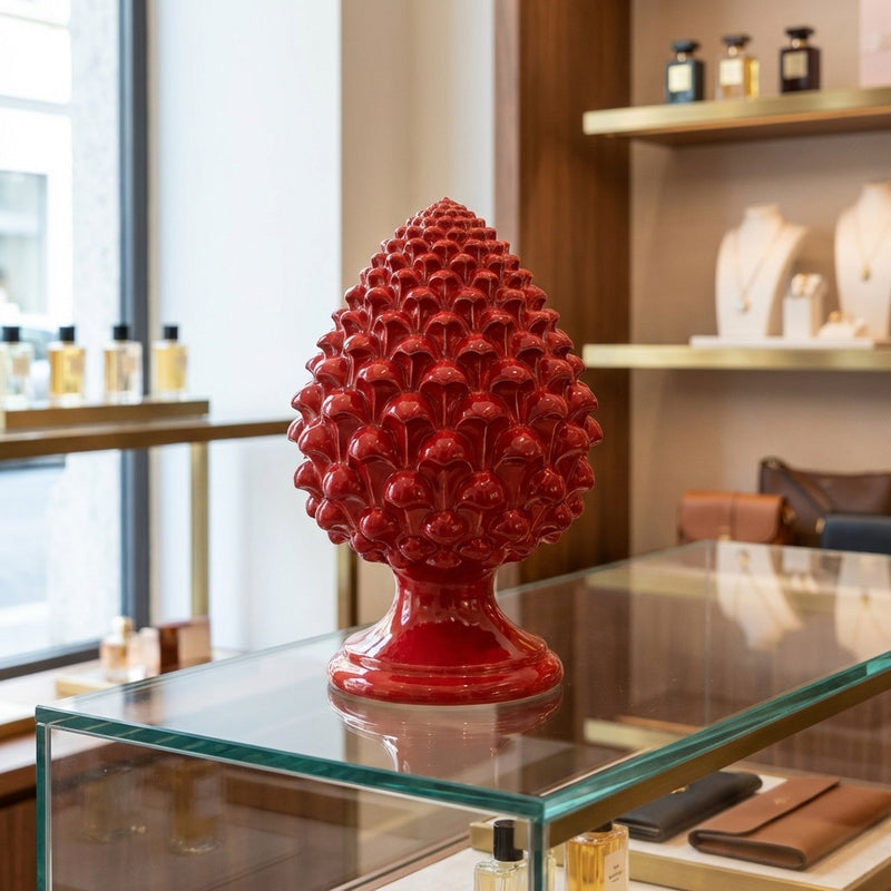 Pigna semilavorata altezza 15/35 Rosso Fuoco