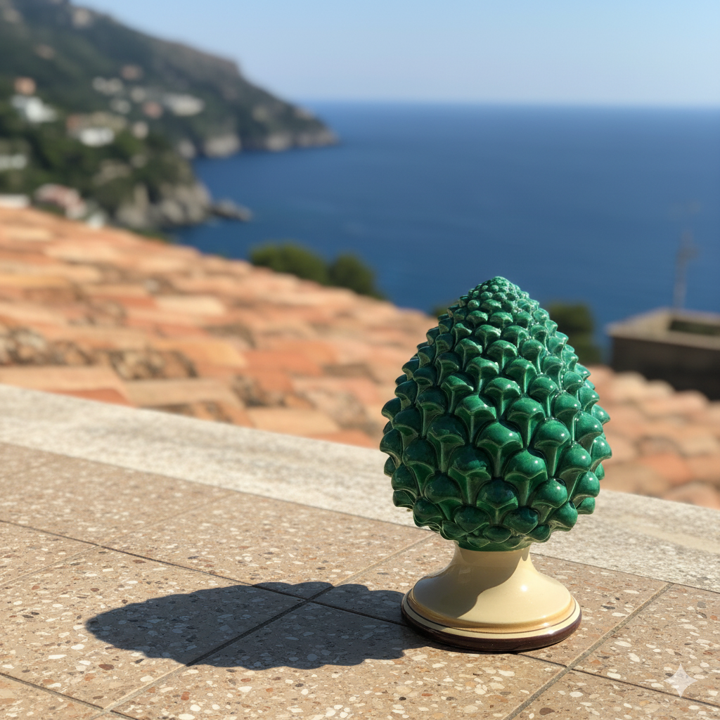 Pigna semilavorata altezza 15/35 Verde e Arancio