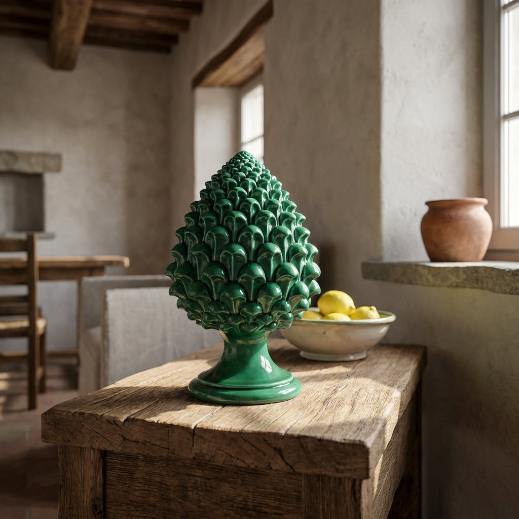 Pigna semilavorata altezza 15/35 Verde smeraldo