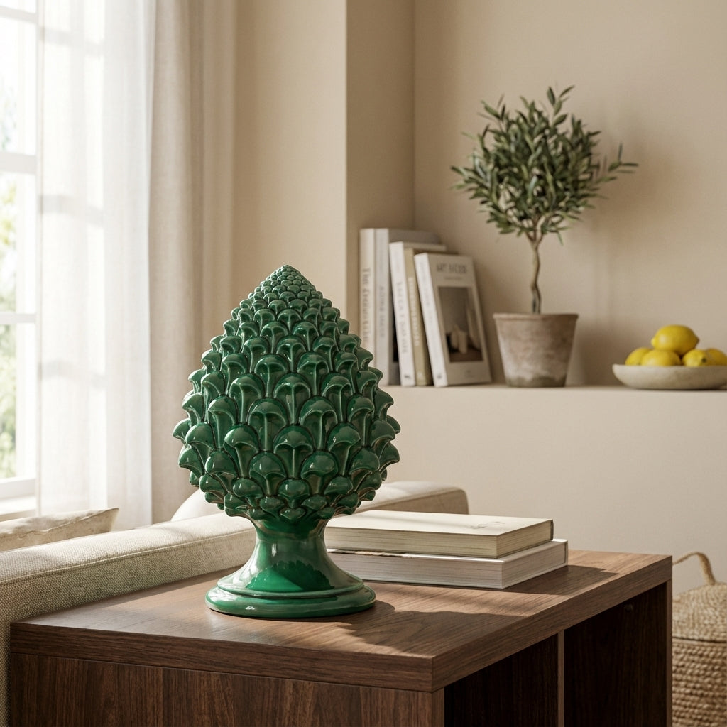 Pigna semilavorata altezza 15/35 Verde smeraldo