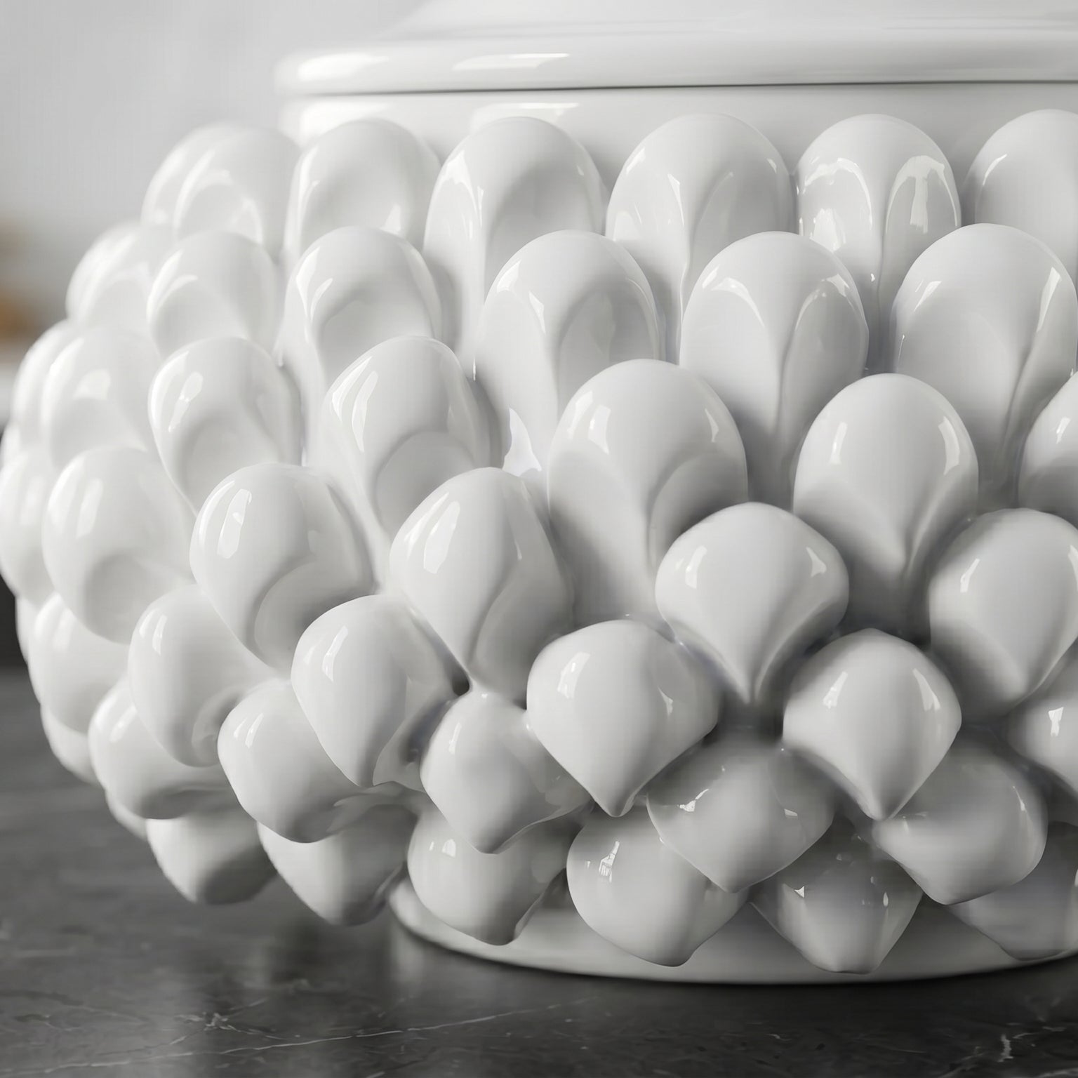 Galletero Piña Italiana Ø 20 cm, White Line – Tradición siciliana de Caltagirone