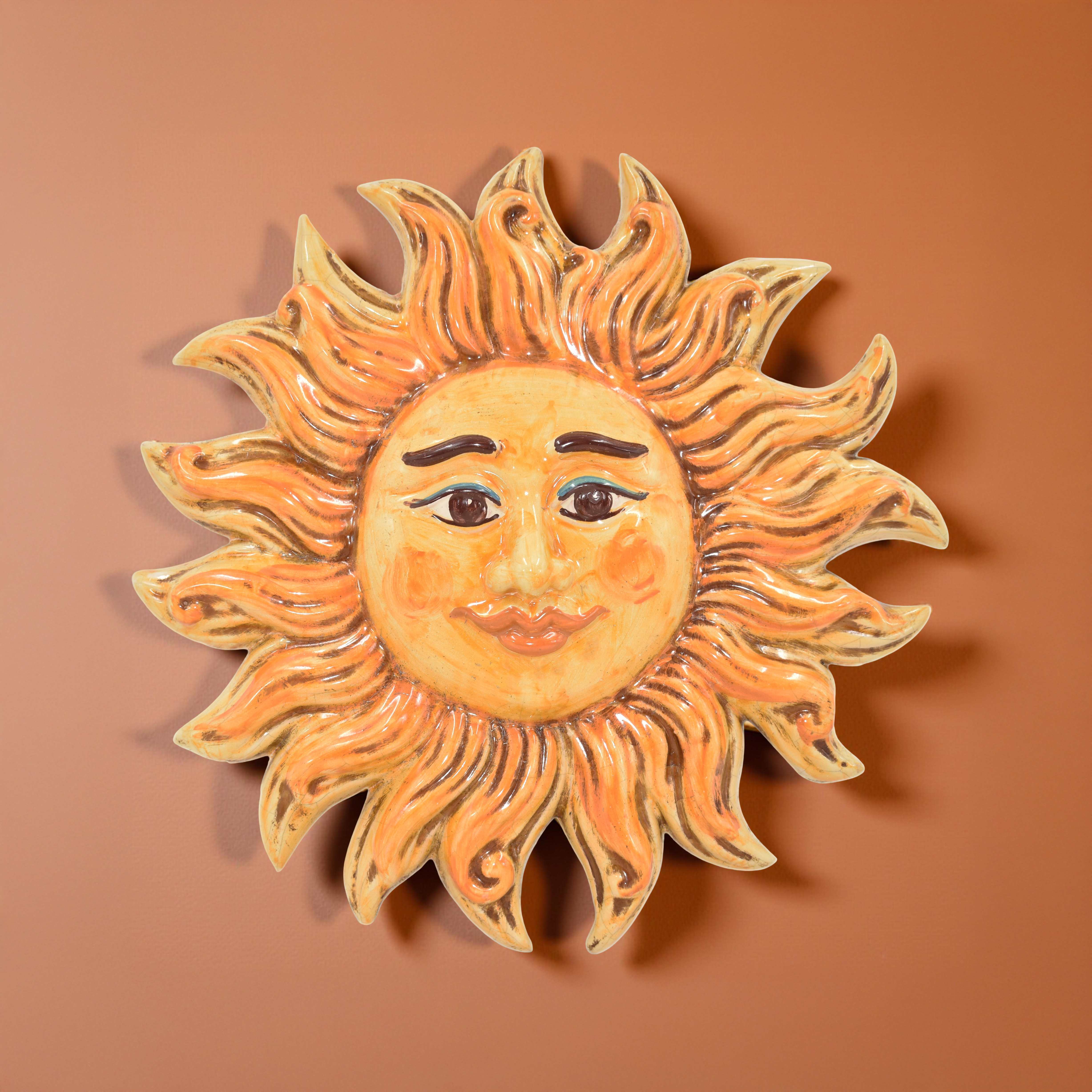 Sole in Ceramica di Caltagirone - Raggi in Diametro 18 cm e 27 cm