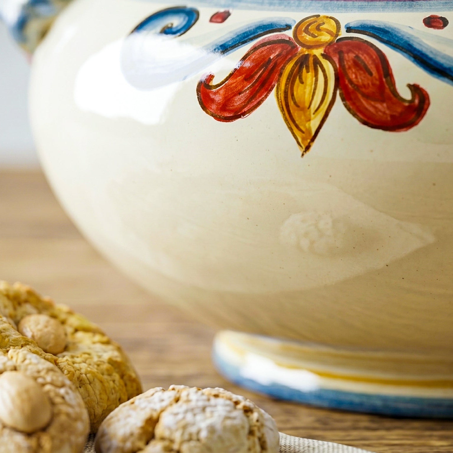 Portadolci Medio in Ceramica di Caltagirone Ø 23 cm — Decoro Sicily