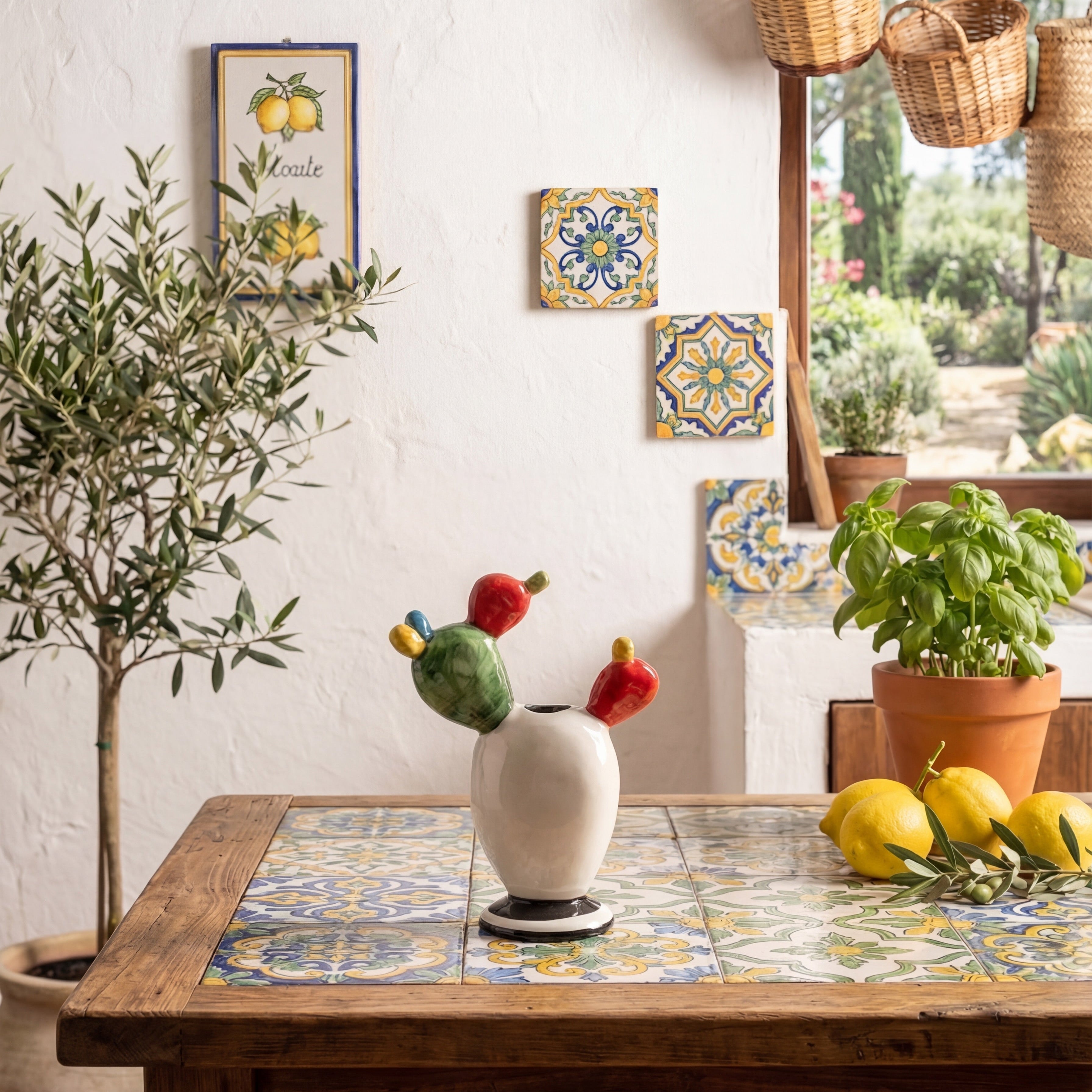 Piantina palafico h 15 White and Color – Bomboniera in ceramica di caltagirone