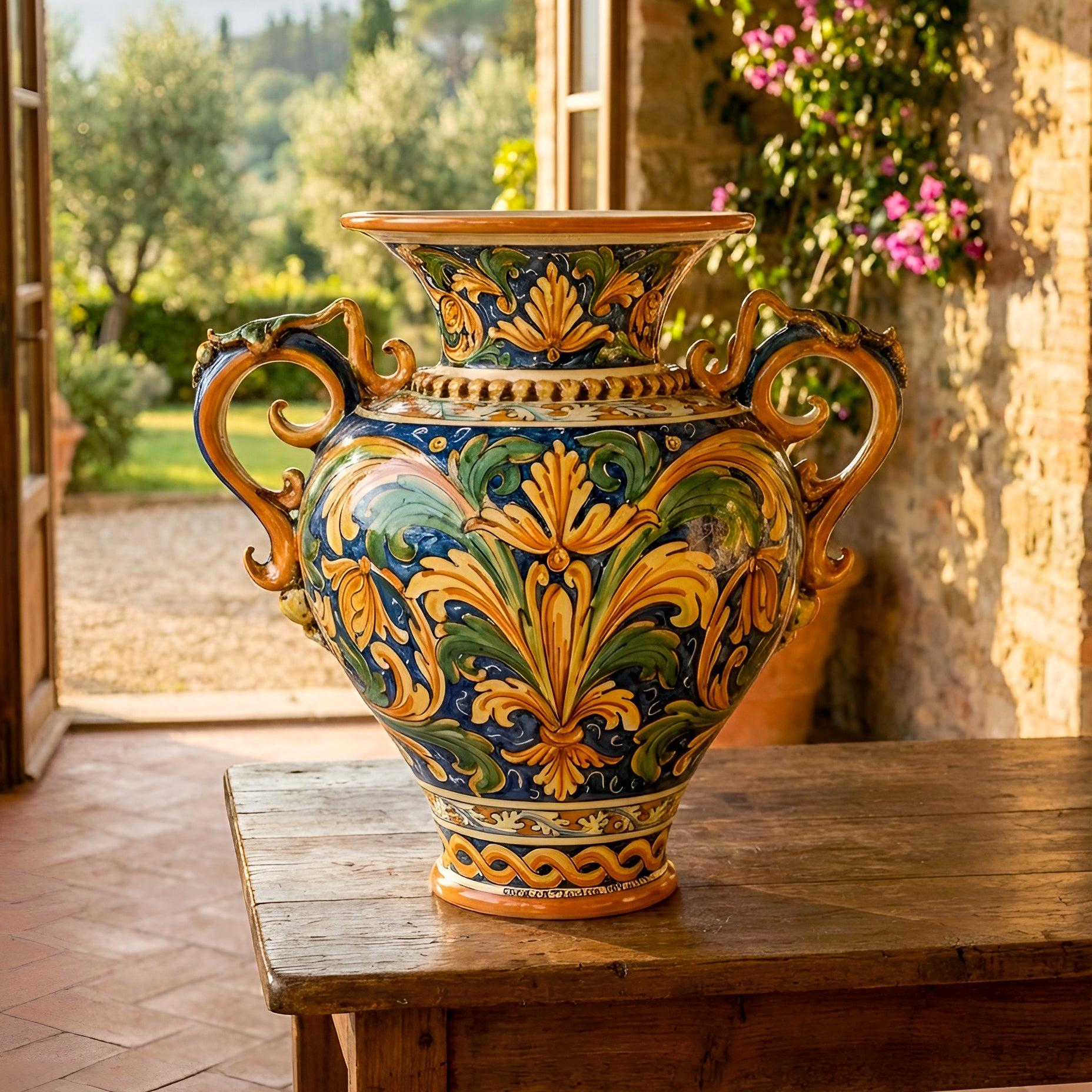 Vaso Anfora H 40 Ornato Calatino - Ceramiche di Caltagirone Sofia
