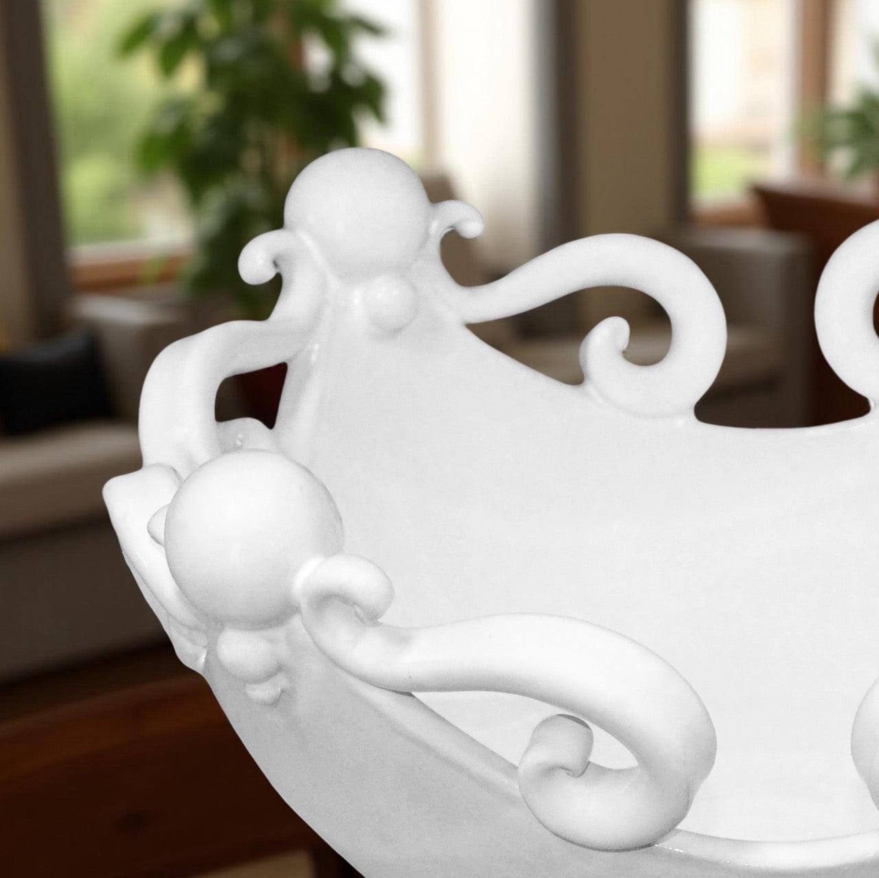 Centrotavola Pallina White Line Ø 25/30 cm - Ceramiche di Caltagirone
