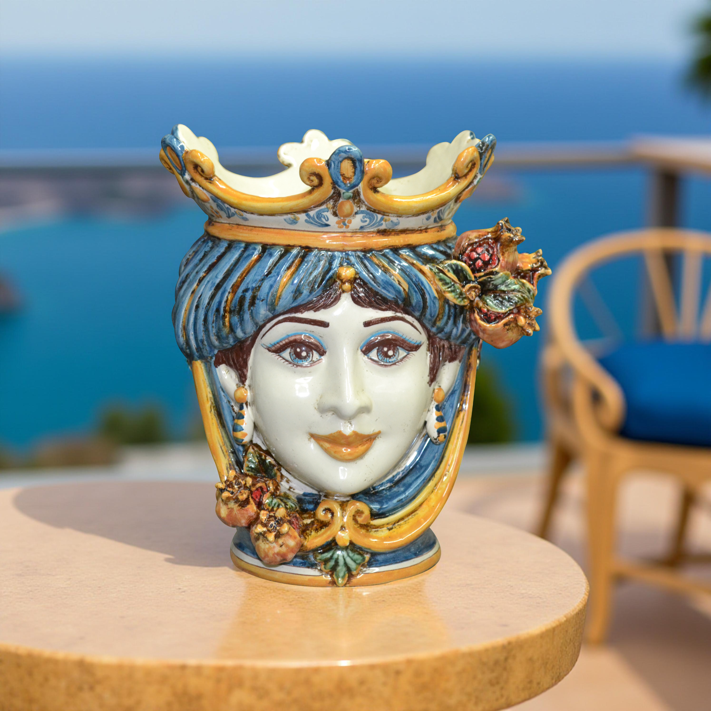 Testa h 25 melograni blu e arancio femmina
