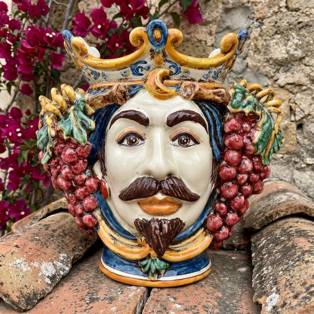 Testa h 25 uva blu e arancio maschio bianco