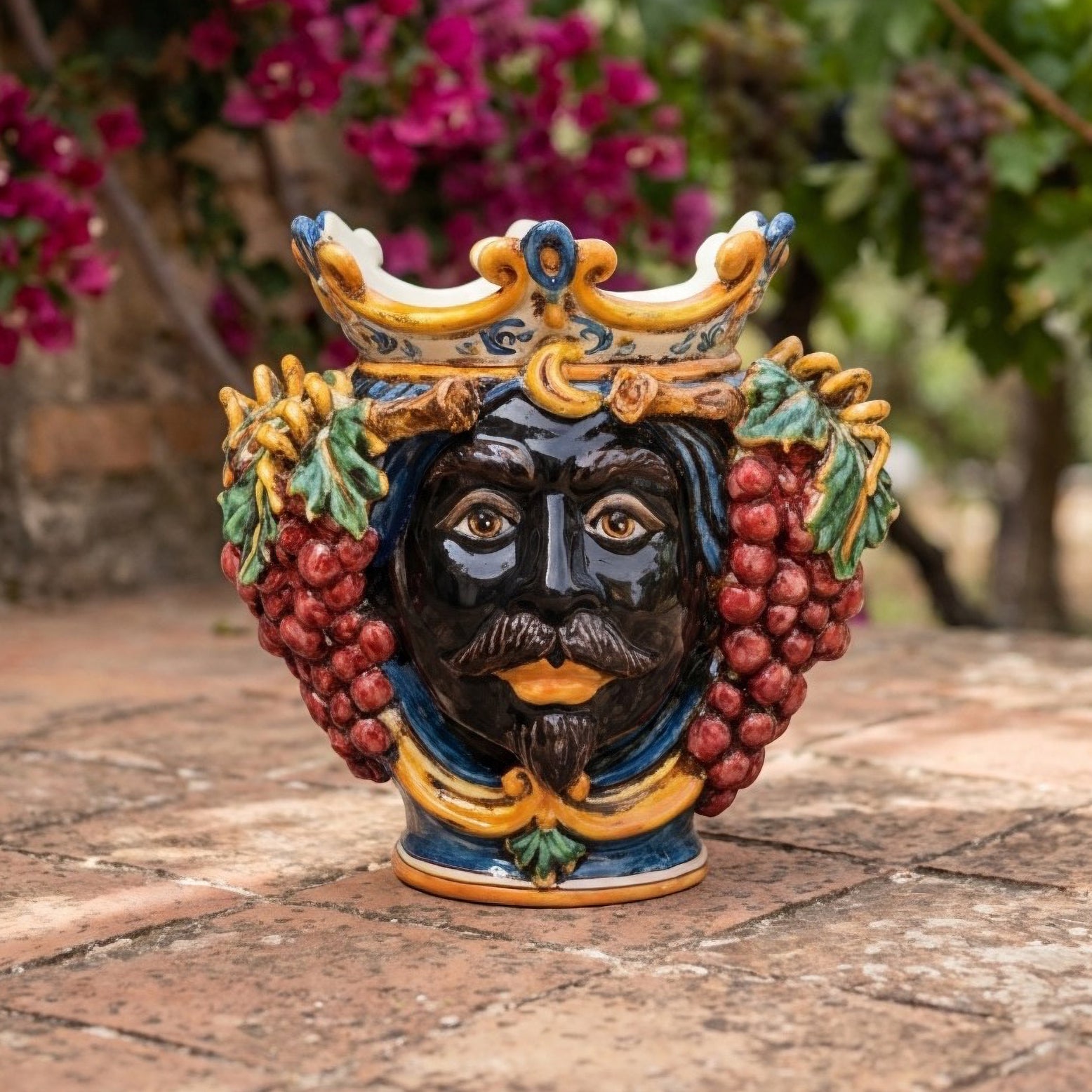 Testa h 25 uva blu e arancio maschio moro