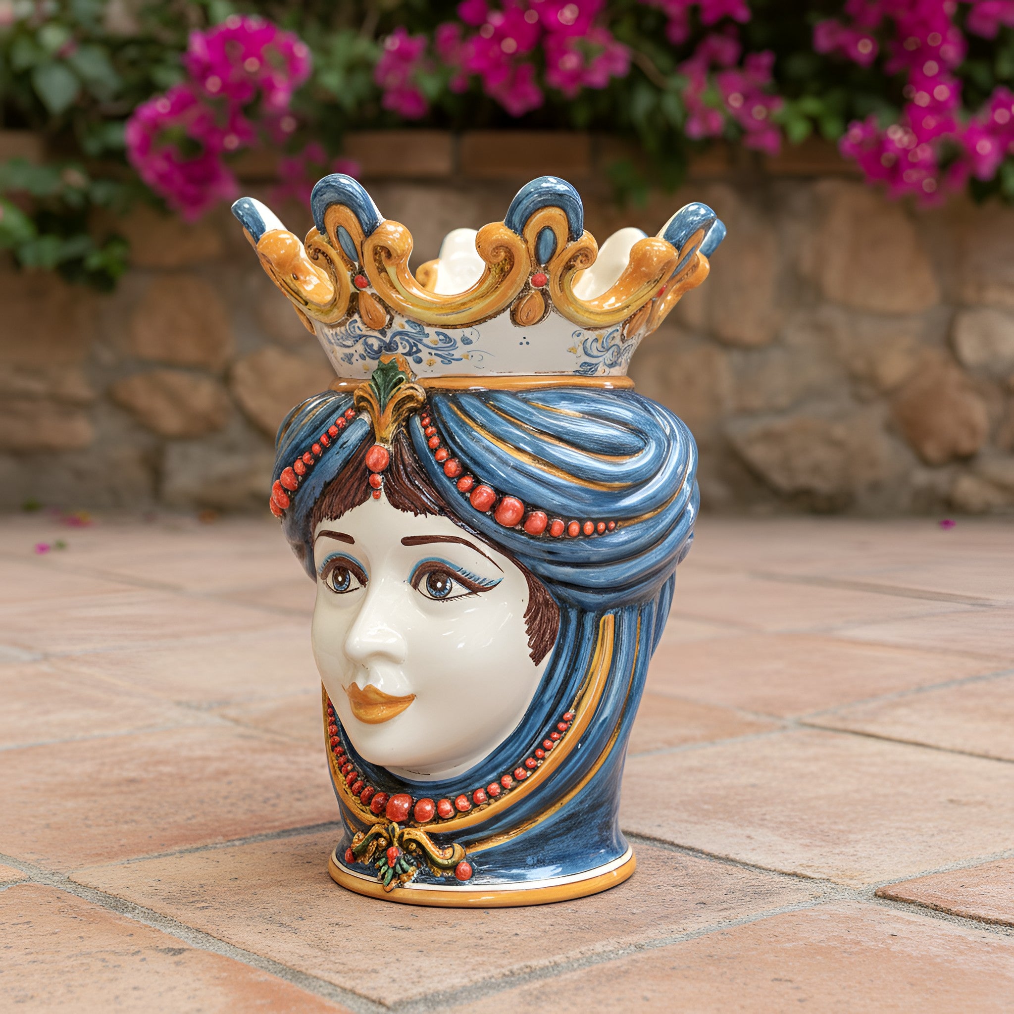 Testa h 40 c/perline decoro sicily femmina