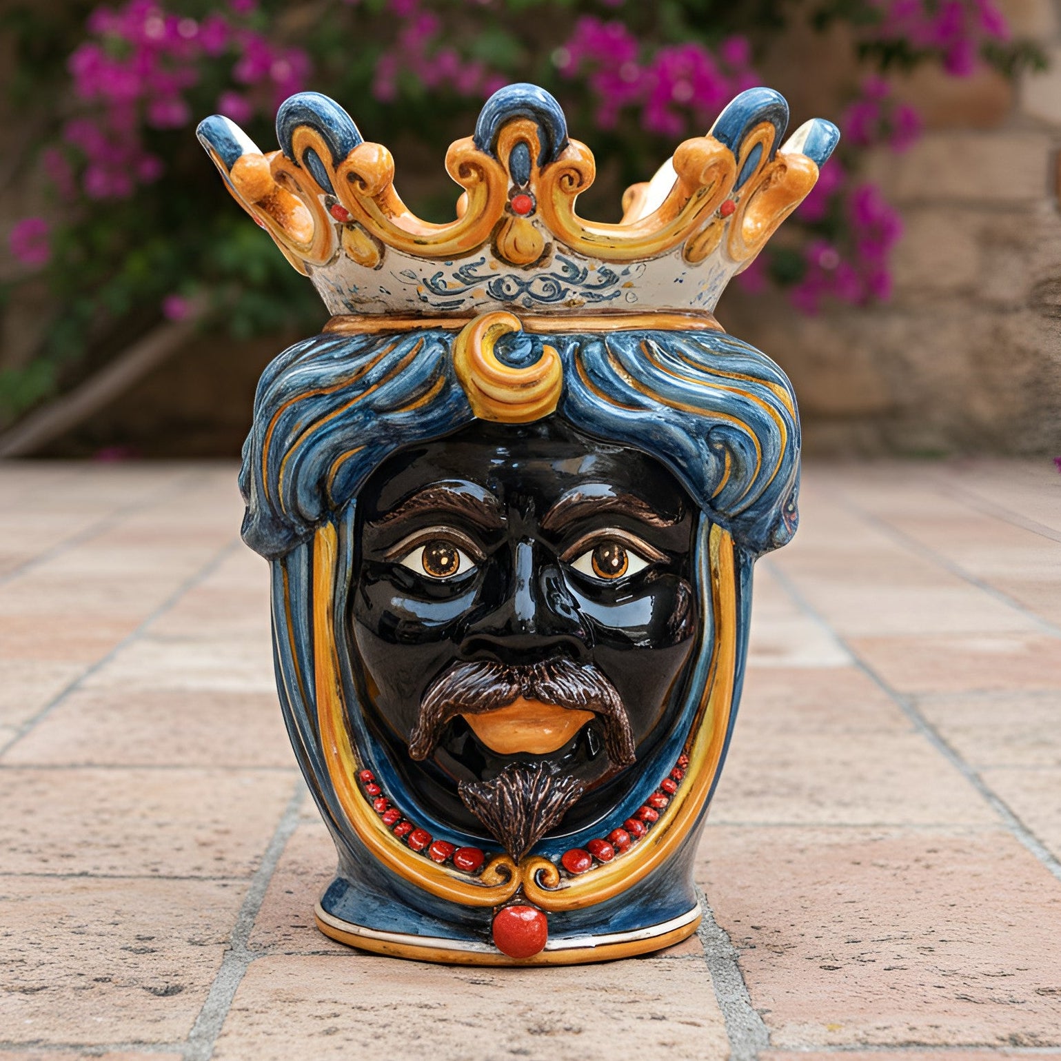 Testa h 40 c/perline decoro sicily maschio moro