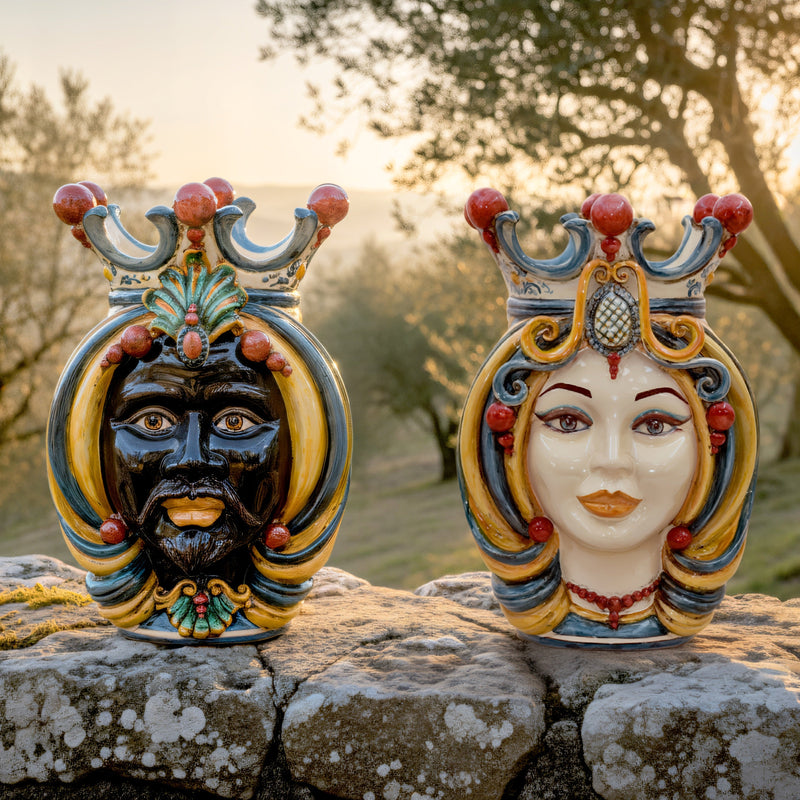 Testa h 38 in decoro sicily femmina - Ceramiche Di Caltagirone Sofia