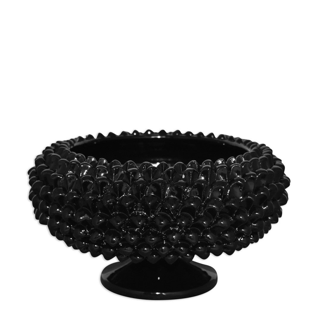 Alzata a Pigna Black Line in ceramica di Caltagirone - Ceramiche di Caltagirone Sofia