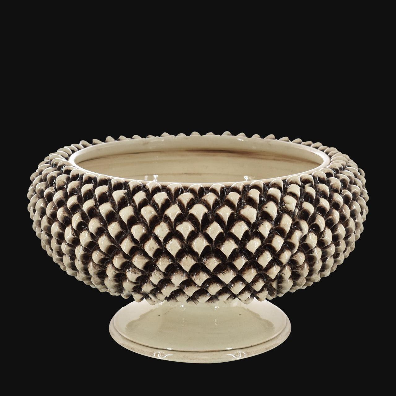 Alzata a Pigna d. 25/33 cm Madreperla Antichizzato in ceramica di Caltagirone - Ceramiche di Caltagirone Sofia