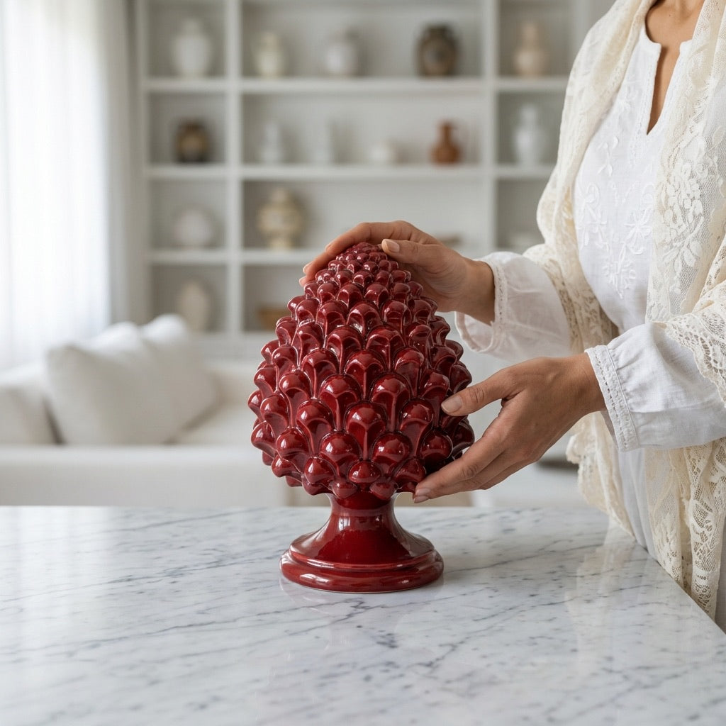 Pigna semilavorata altezza 15/35 Bordeaux integrale