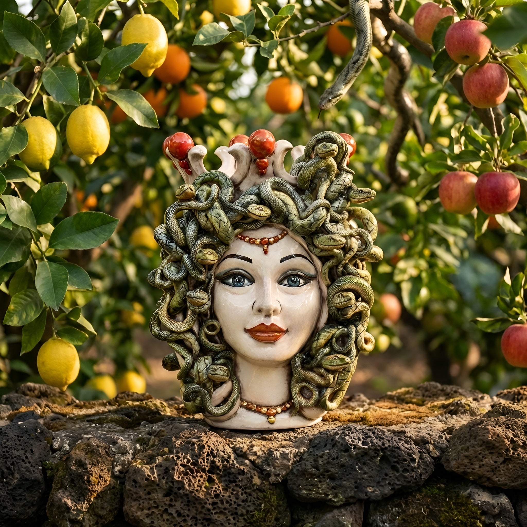 Testa h 38 medusa Madreperla Oro e Lustri