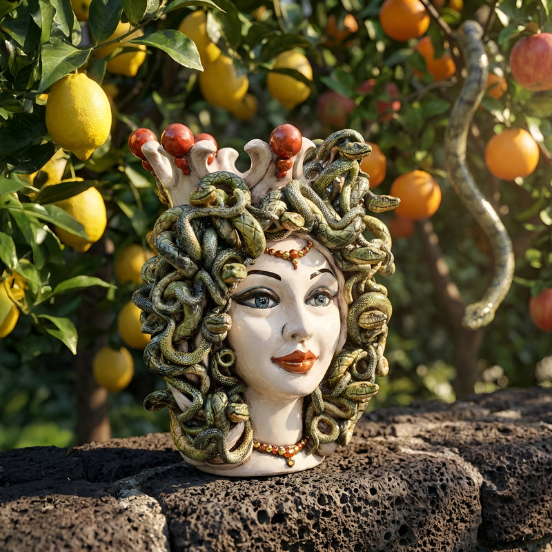 Testa h 38 medusa Madreperla Oro e Lustri