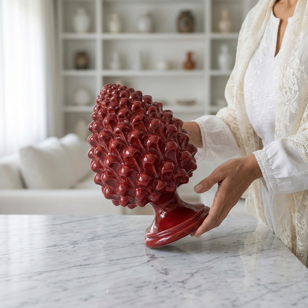 Pigna semilavorata altezza 15/35 Bordeaux integrale