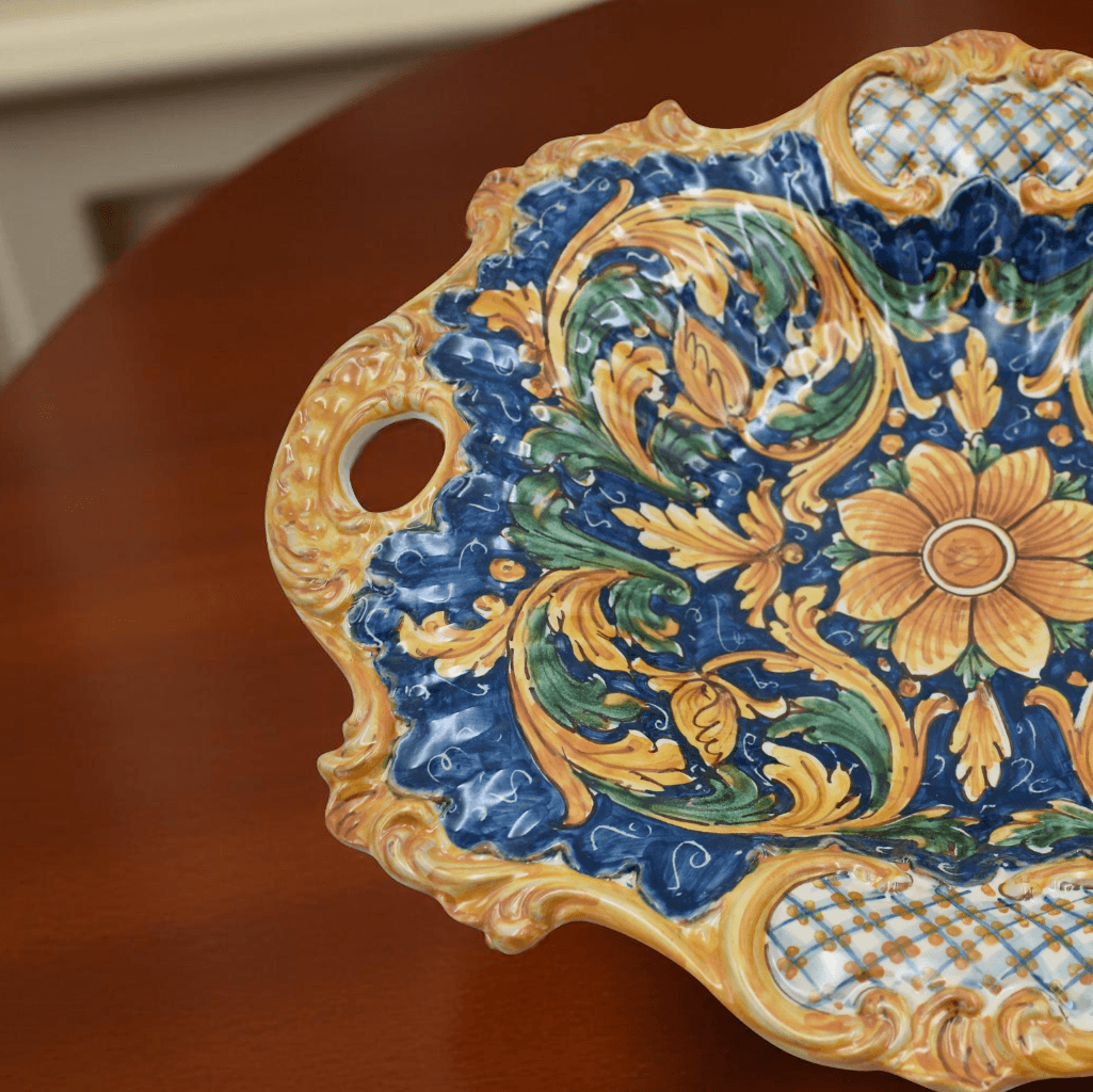 Centrotavola barocco 2° M 38x33 ornato calatino - Ceramiche di Caltagirone Sofia