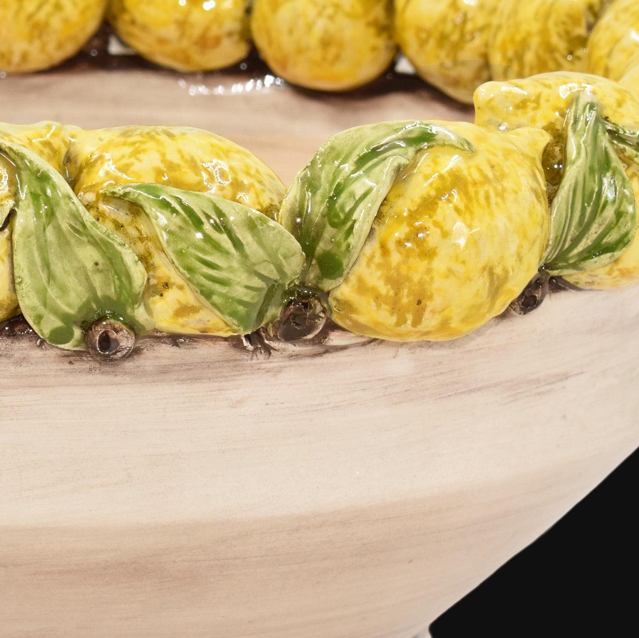 Centrotavola con Limoni Siciliani Ø 38 madreperla colorato - Ceramiche di Caltagirone Sofia