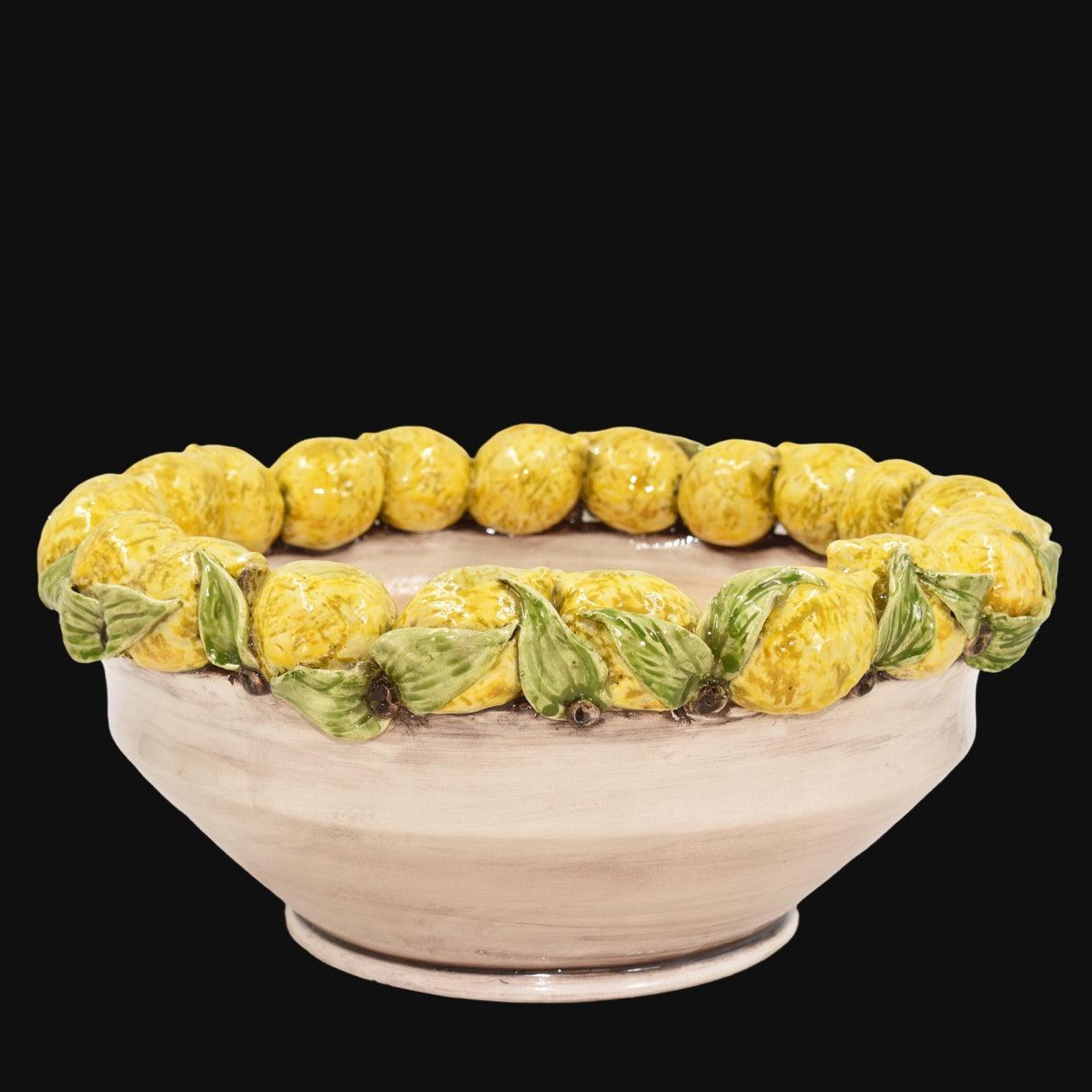 Centrotavola con Limoni Siciliani Ø 38 madreperla colorato - Ceramiche di Caltagirone Sofia