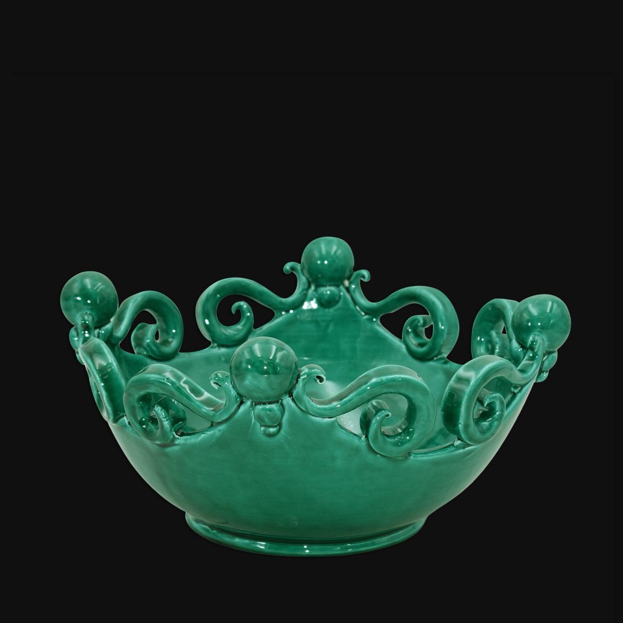 Centrotavola pallina Verde Smeraldo Ø 25 cm / Ø 30 cm - Ceramiche di Caltagirone Sofia