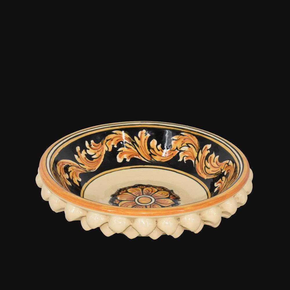 Ciotola a pigna Ornato Fondo Nero in ceramica di Caltagirone - Ceramiche di Caltagirone Sofia