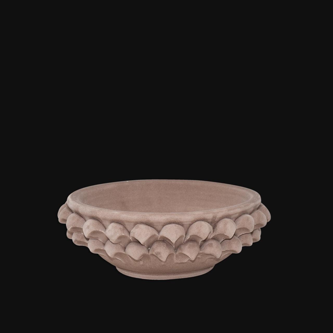 Ciotola a pigna tortora opaco - Bomboniera in ceramica - Ceramiche di Caltagirone Sofia