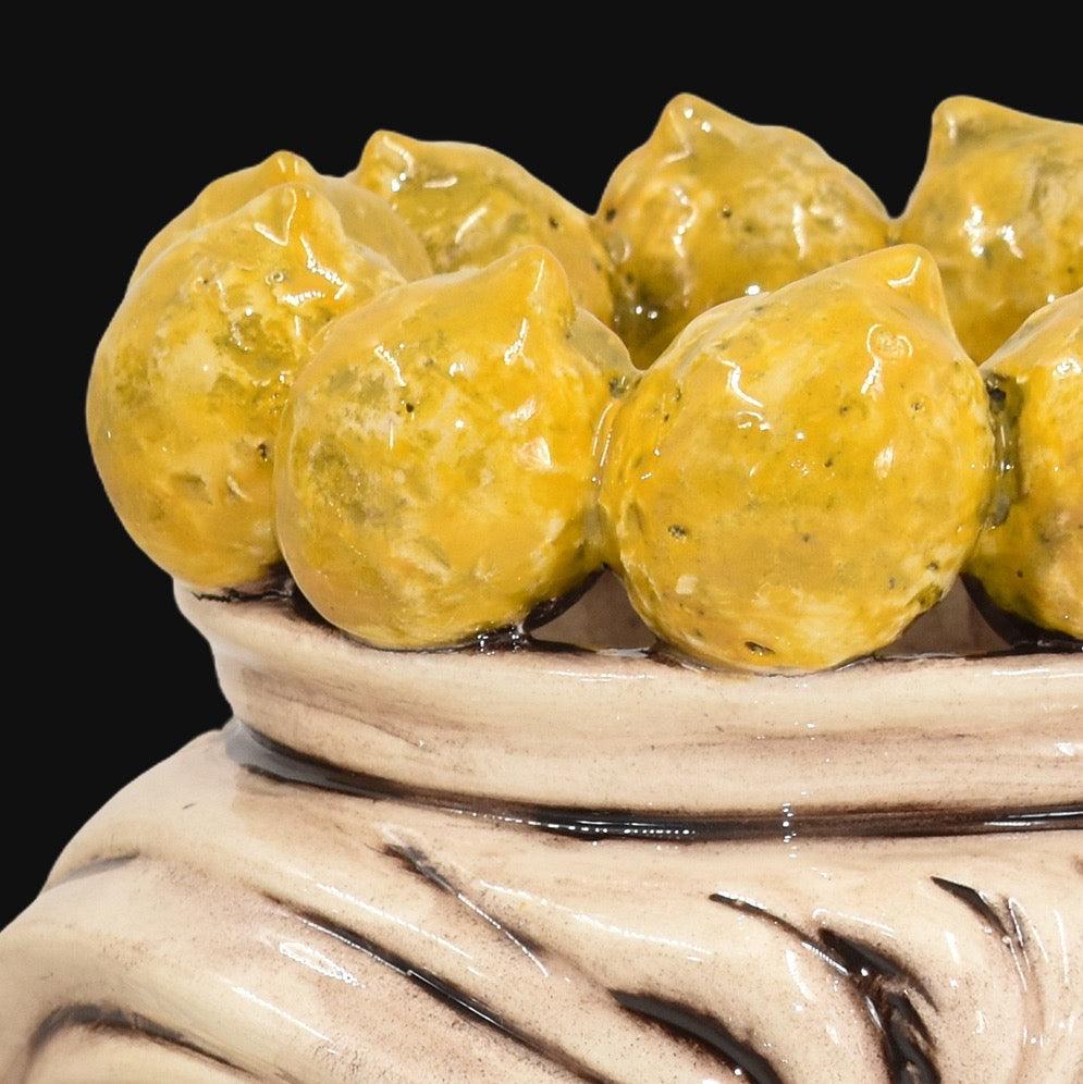 Coppia di Teste h 20 tuareg Limoni Siciliani Madreperla Antichizzato - Ceramiche di Caltagirone Sofia