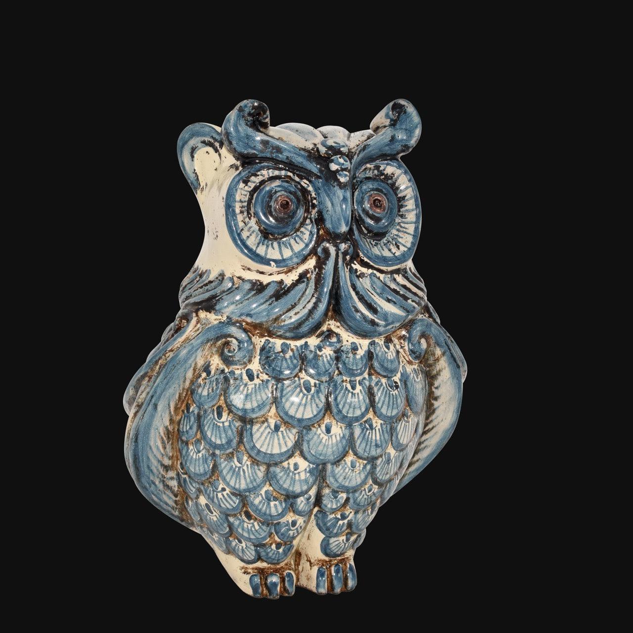 Gufo h 20 mono blu - Animali in ceramica - Ceramiche di Caltagirone Sofia