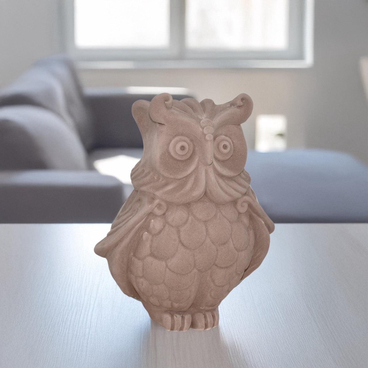 Gufo in ceramica tortora opaco - Animali in ceramica - Ceramiche di Caltagirone Sofia