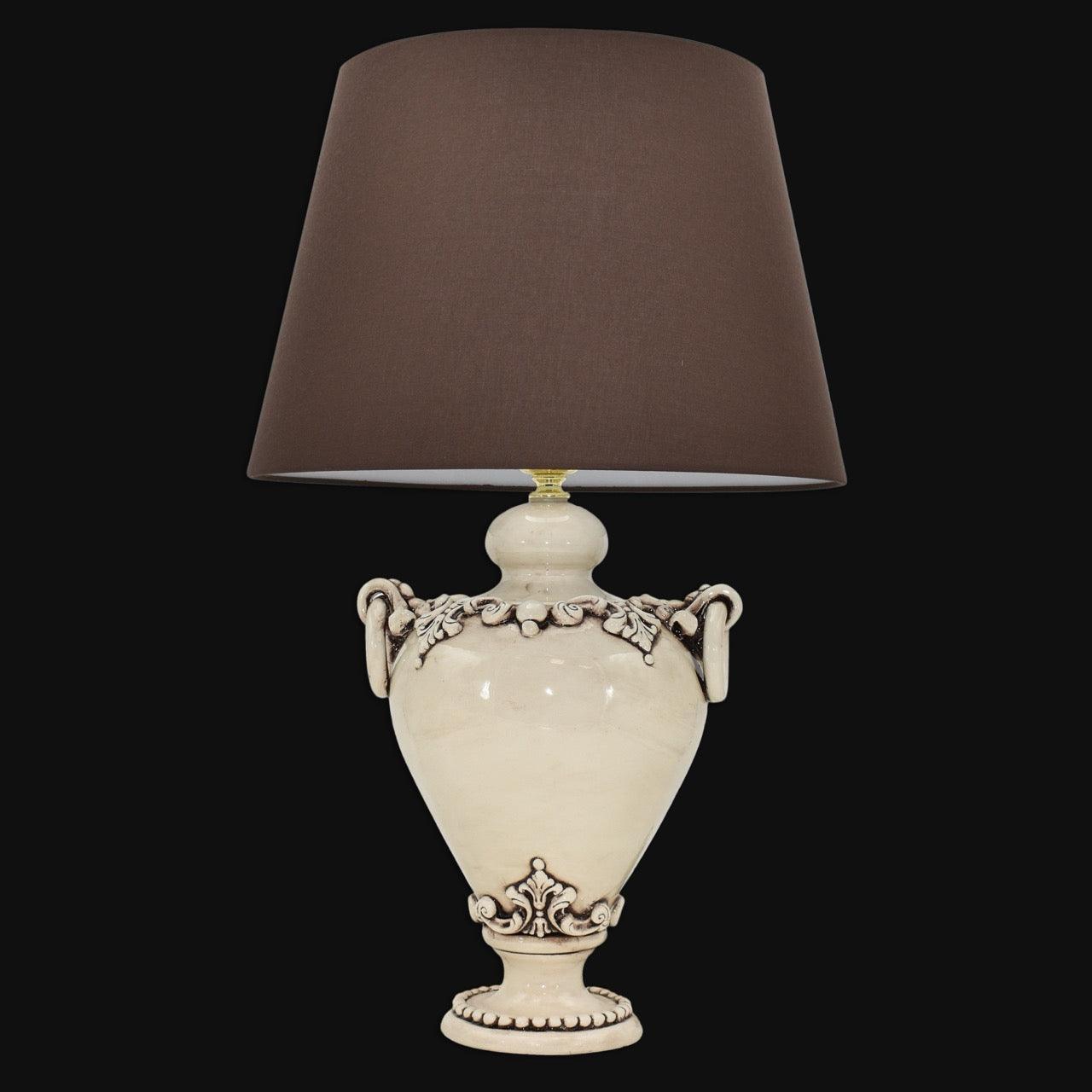 Lume anelli h 30 plastico sofia madreperla antichizzato (h55 c/paralume Ø35) - Ceramiche di Caltagirone Sofia