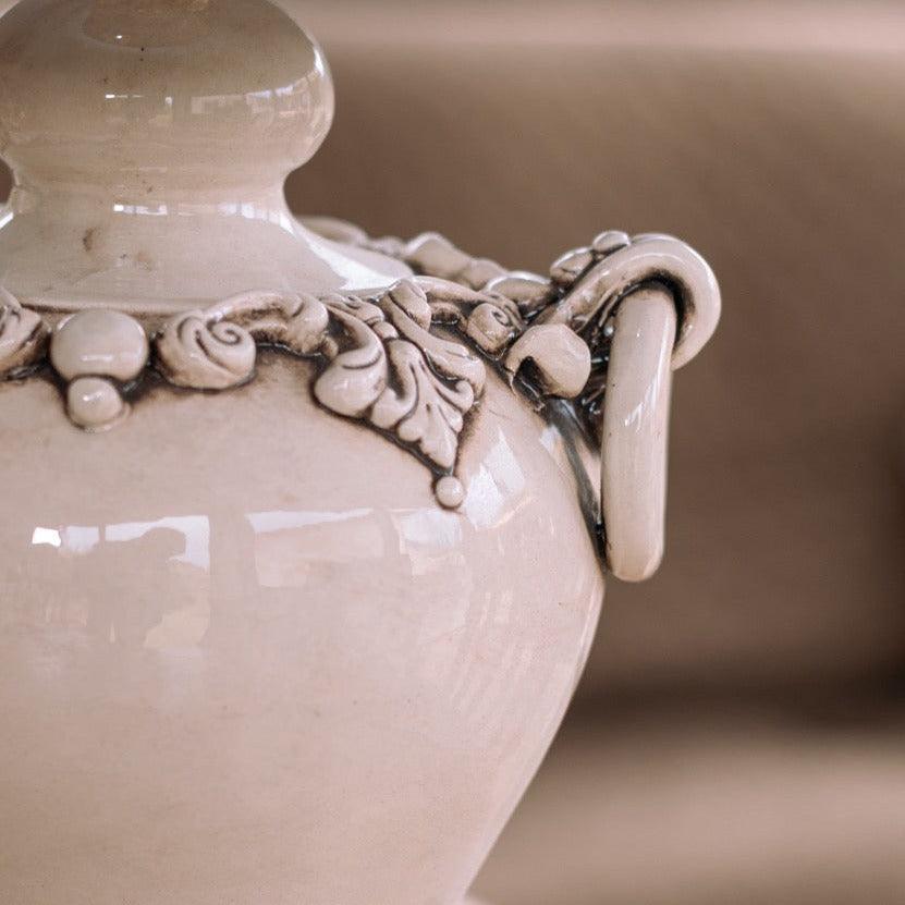 Lume anelli h 30 plastico sofia madreperla antichizzato (h55 c/paralume Ø35) - Ceramiche di Caltagirone Sofia