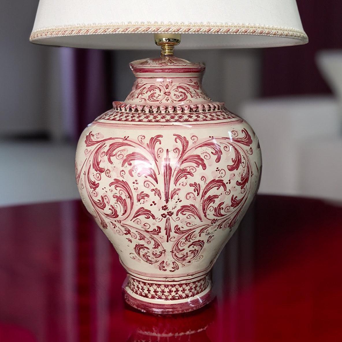 Lume boccia c/perline h 20/35 cm plastico sofia mono bordeaux - Ceramiche di Caltagirone Sofia